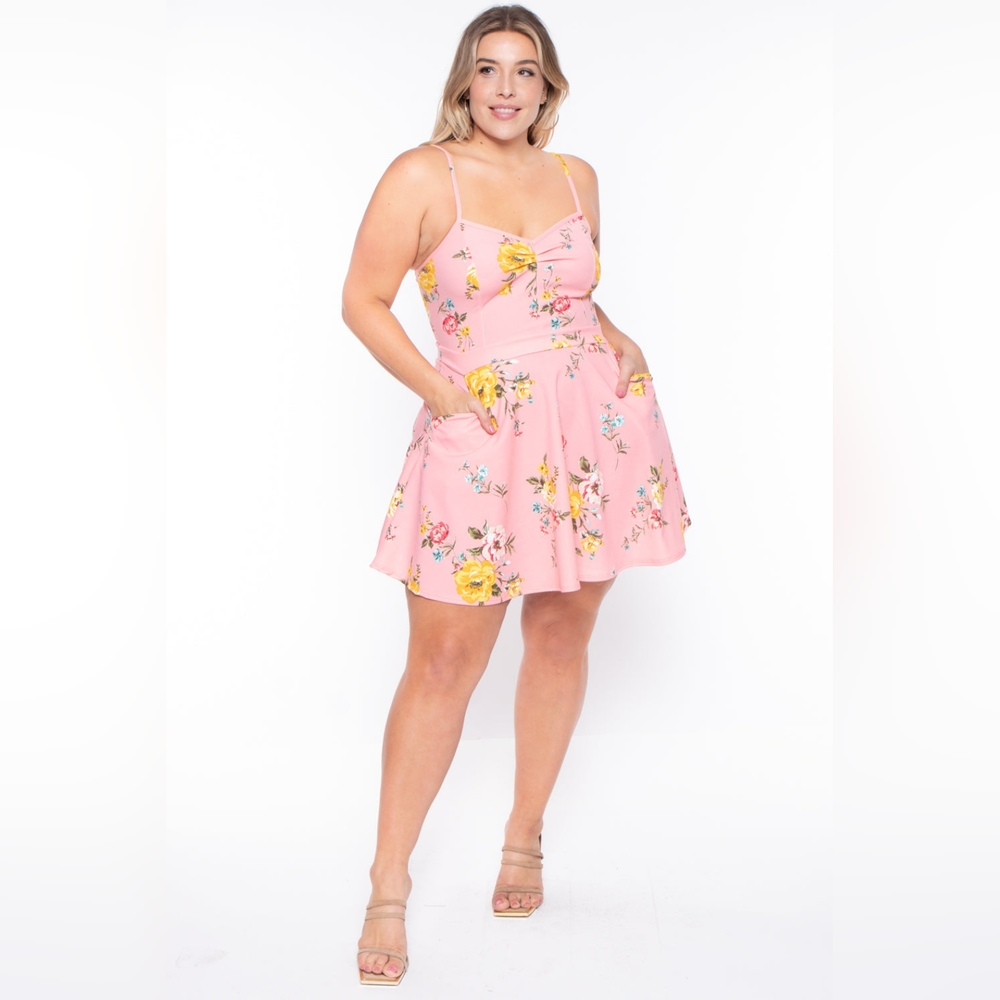 NEW NWOT CurvySense Plus Size Pink Blossom Floral Dress Size 4XL - Picture 4 of 7